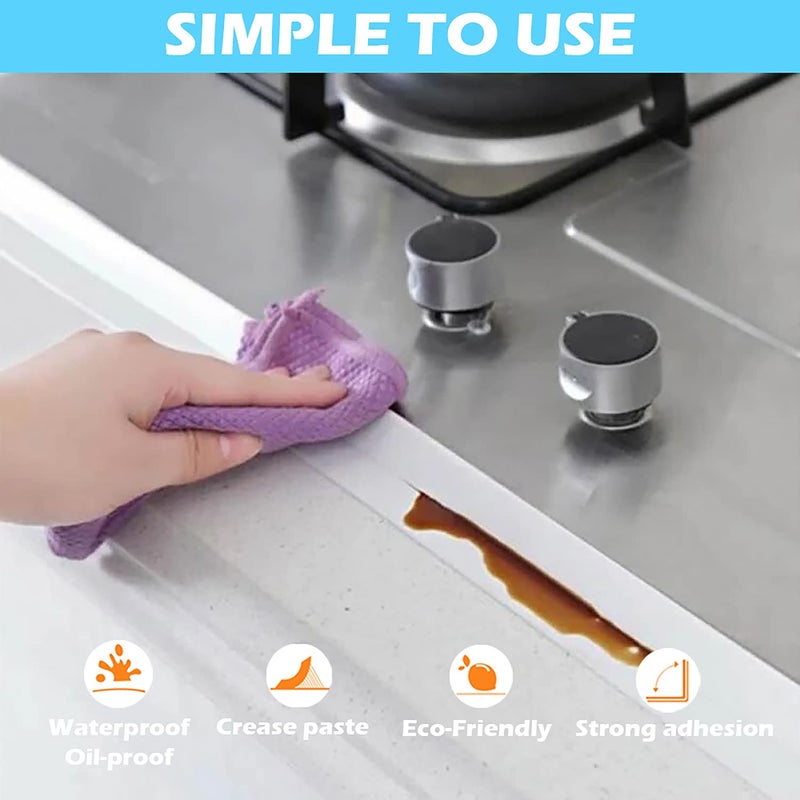 UIOCSSC Caulk Strip, 1.5" x 10.5Ft Self Adhesive Caulk Tape, PVC Waterproof Sealing Tape for Bathroom Bathtub Kitchen Toilet Wall - Image 3